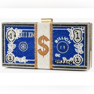 NWT- Crystal Embellished ‘Million Dollar’ Convertible Clutch Evening Bag